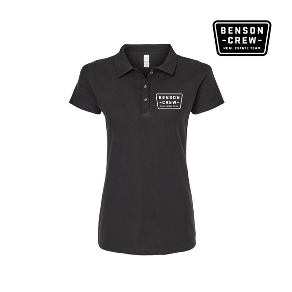 BENSON CREW - BLACK LADIES GOLF POLO