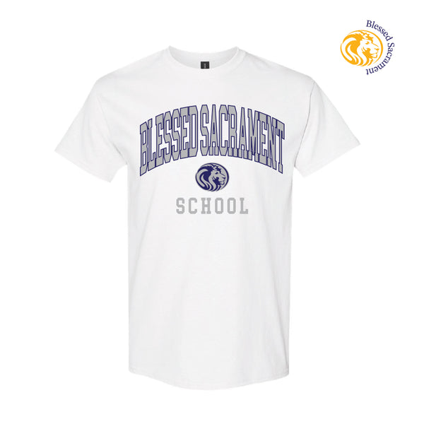 BLESSED SACRAMENT - T-SHIRT (VARSITY) (WHITE)
