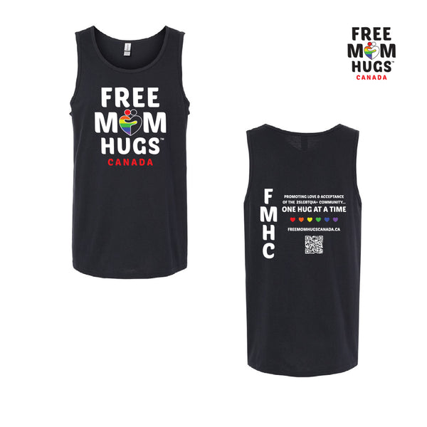 FREE MOM HUGS - BLACK TANK TOP