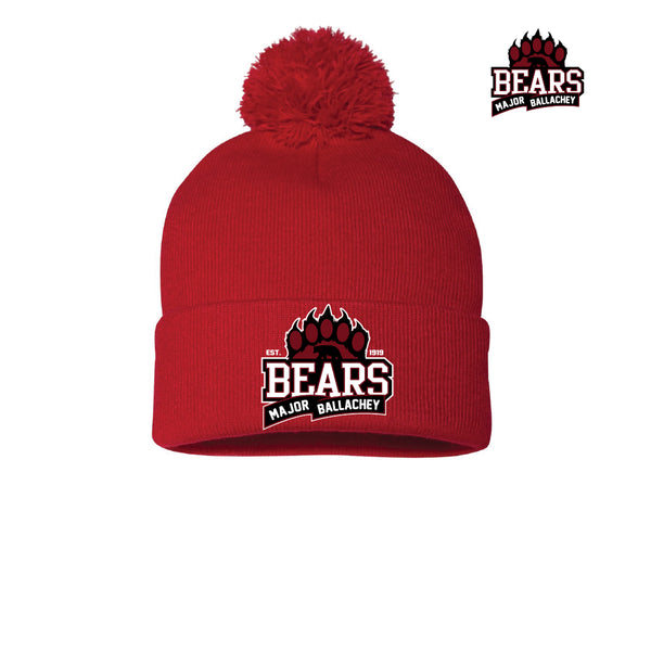 MAJOR BALLACHEY - TOQUE w/POM POM (RED)