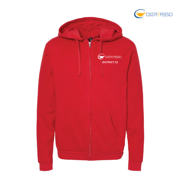 OSSTF DISTRICT 23 - FULL ZIP (RED)