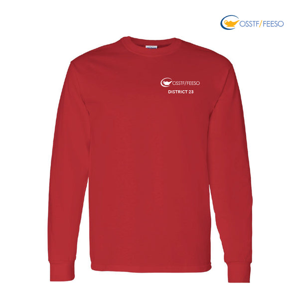 OSSTF DISTRICT 23 - LONG SLEEVE T-SHIRT (RED)